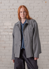 Chore Jacket in Cotton Denim Stripe