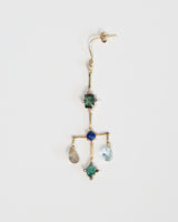 Single Earring with Precious Stones
