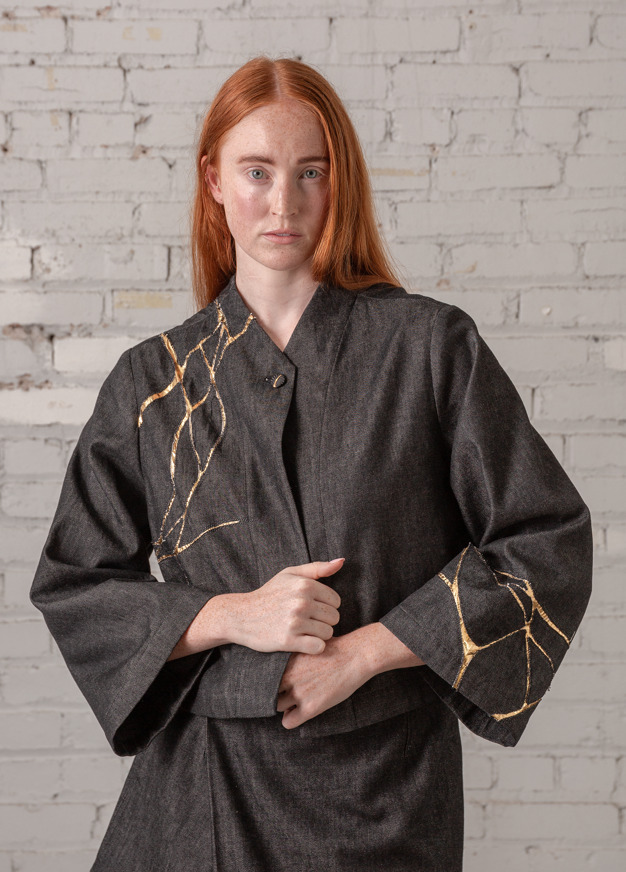 Sprite Jacket in Denim with Kintsugi