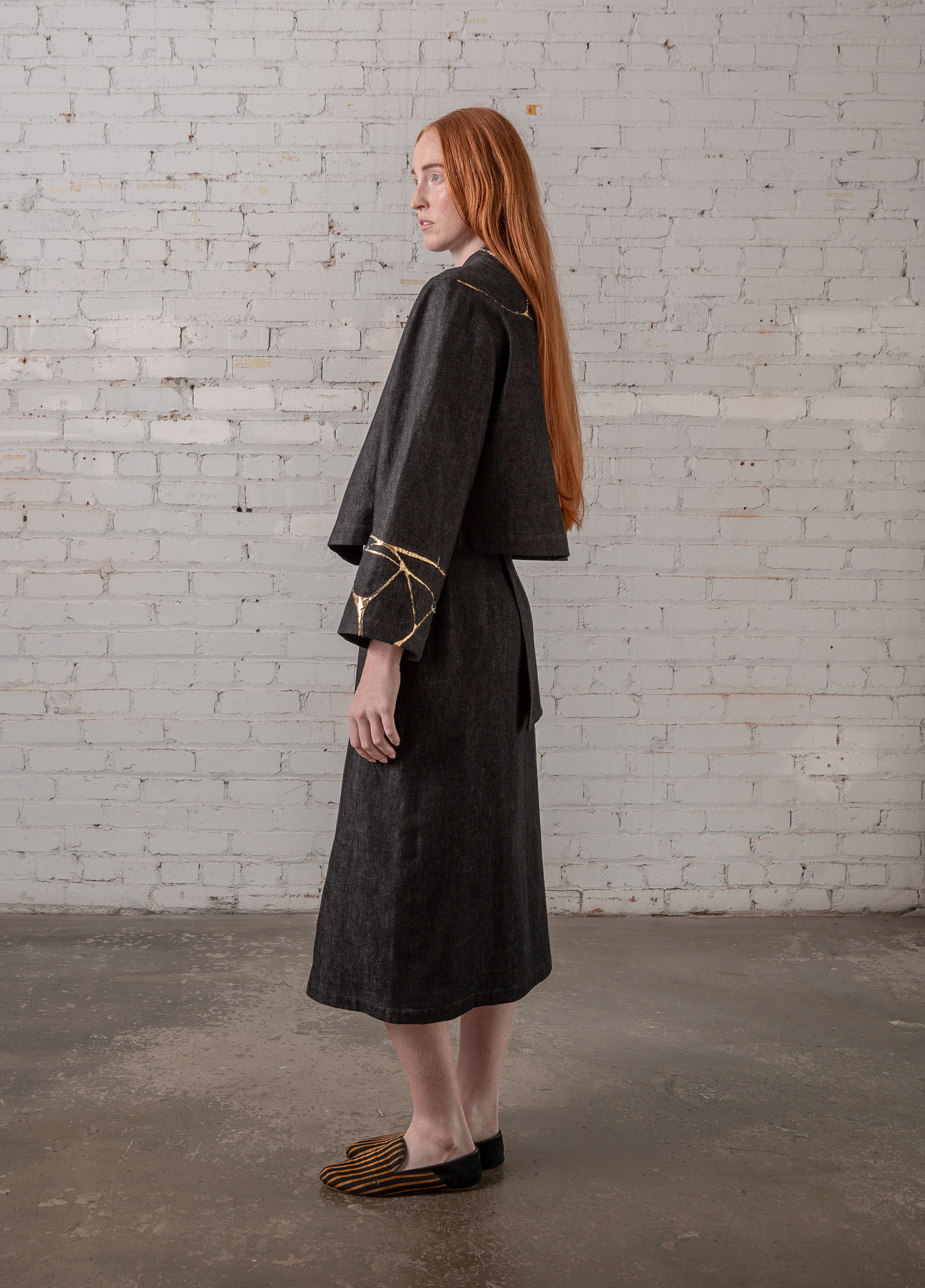 Sprite Jacket in Denim with Kintsugi