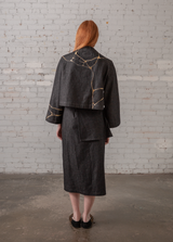 Sprite Jacket in Denim with Kintsugi