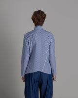 Points Shirt in Blue Striped Cotton