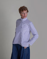 Points Shirt in Lavender Striped Cotton