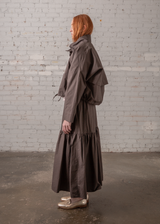 Tiered Skirt in Clay Poplin