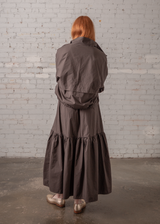 Tiered Skirt in Clay Poplin