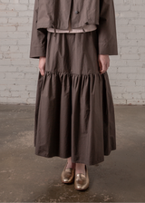 Tiered Skirt in Clay Poplin