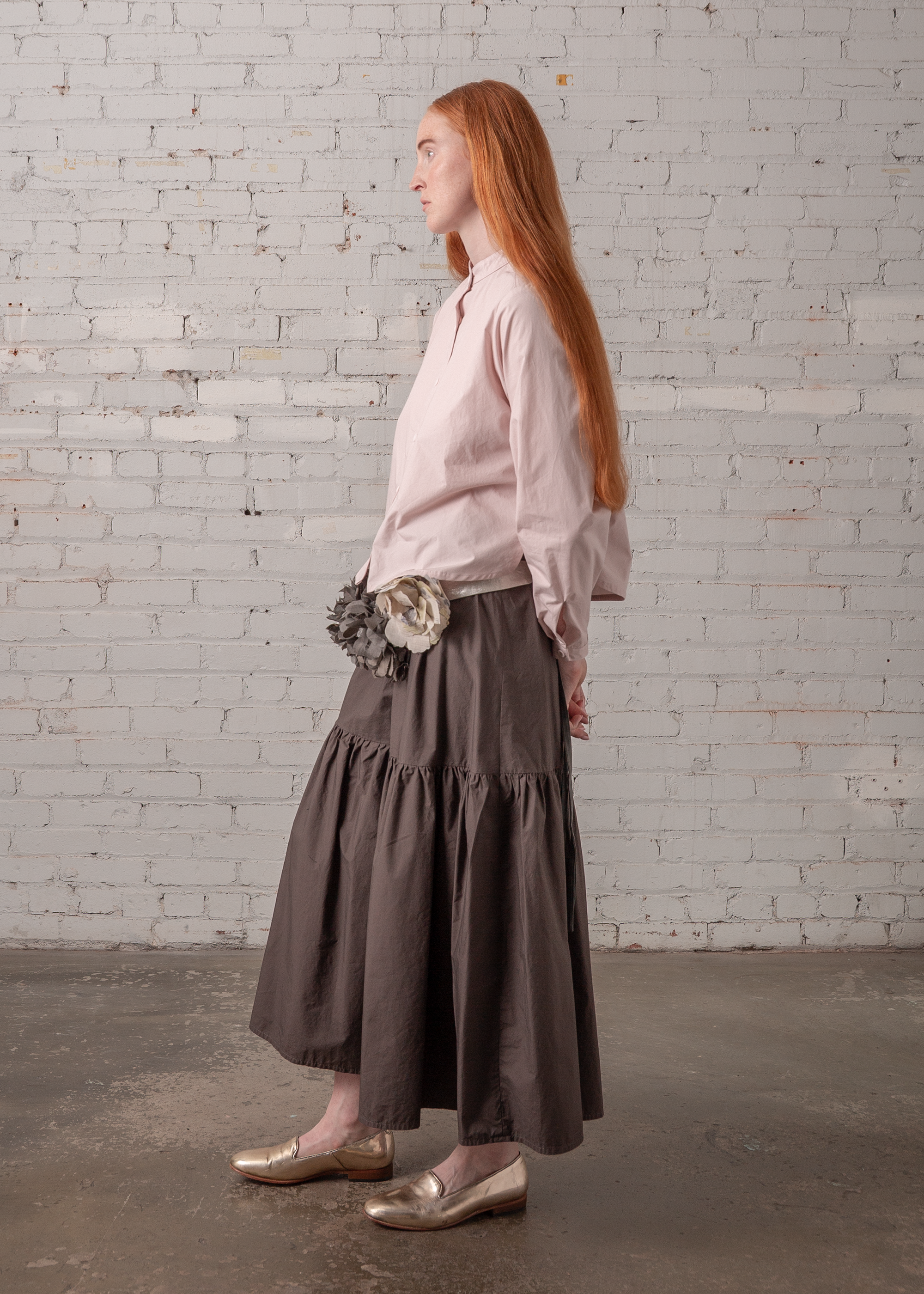 Mini Shirt in Blush Poplin