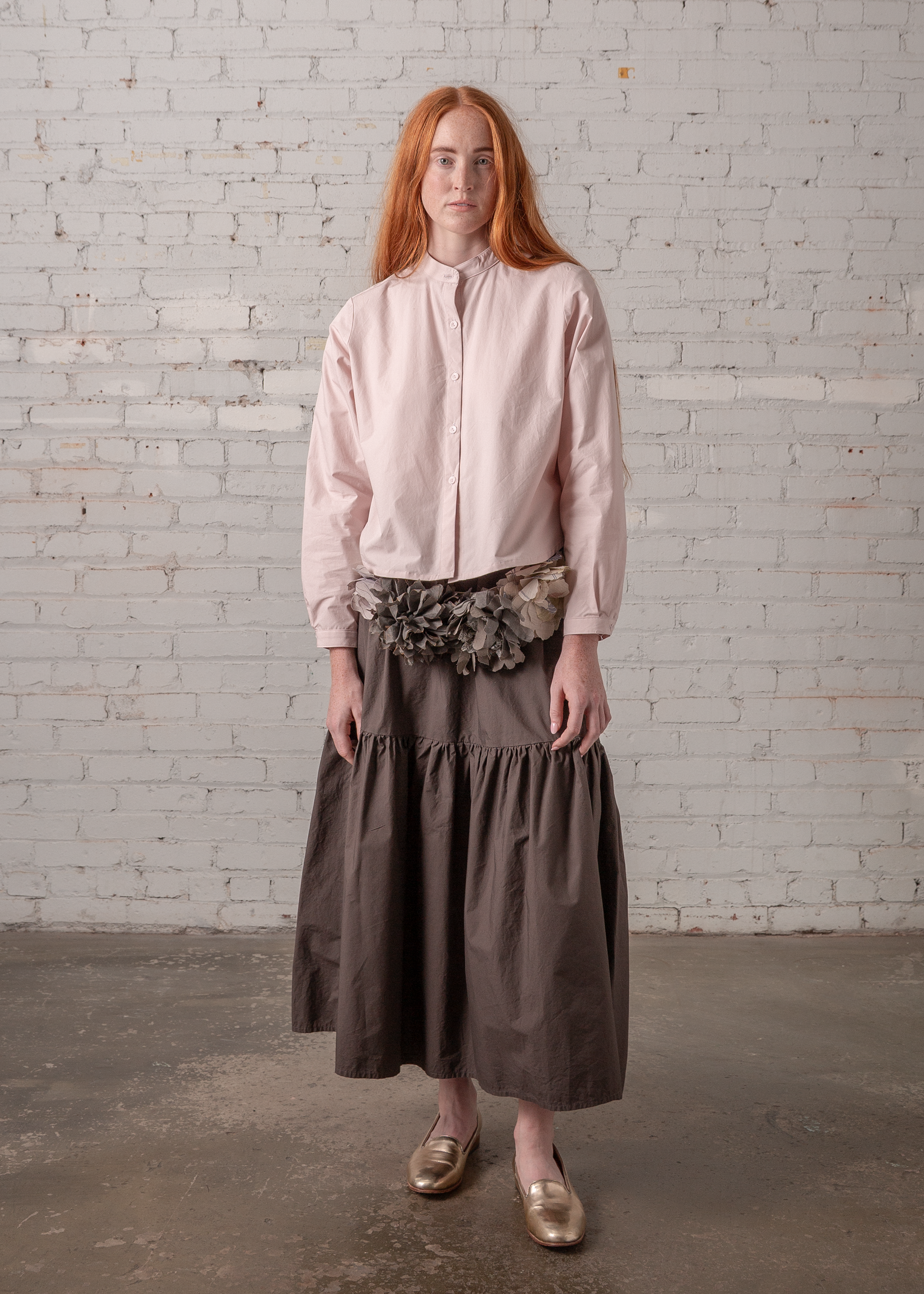 Mini Shirt in Blush Poplin