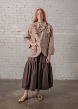 Christina Jacket in Vintage Japanese Silk Stripe with Floral Appliqué