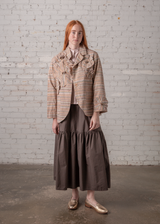 Christina Jacket in Vintage Japanese Silk Stripe with Floral Appliqué