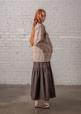 Christina Jacket in Vintage Japanese Silk Stripe with Floral Appliqué