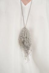 Beaded Cluster Necklace in Clear