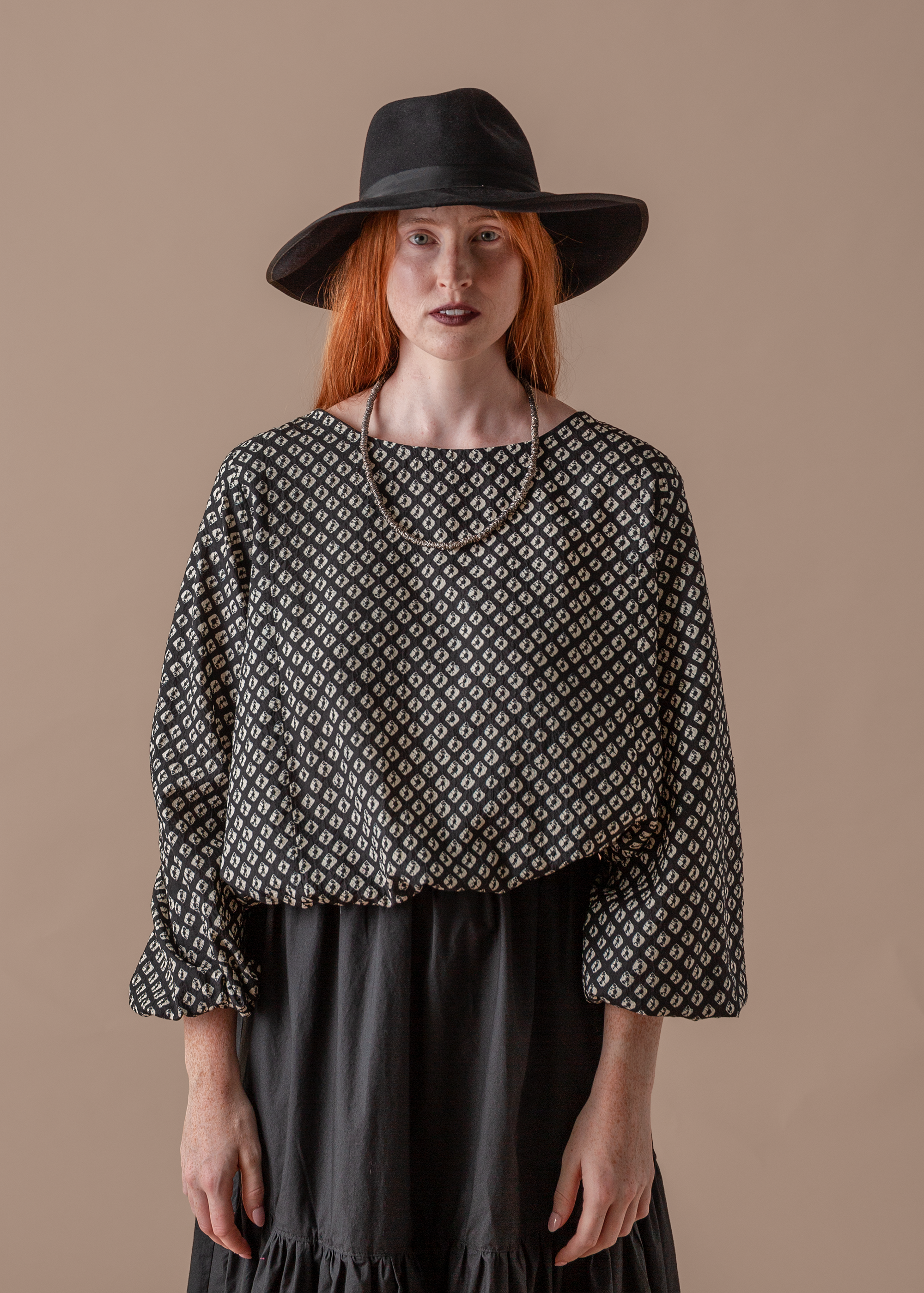 Gather Shell in Vintage Japanese Silk Shibori