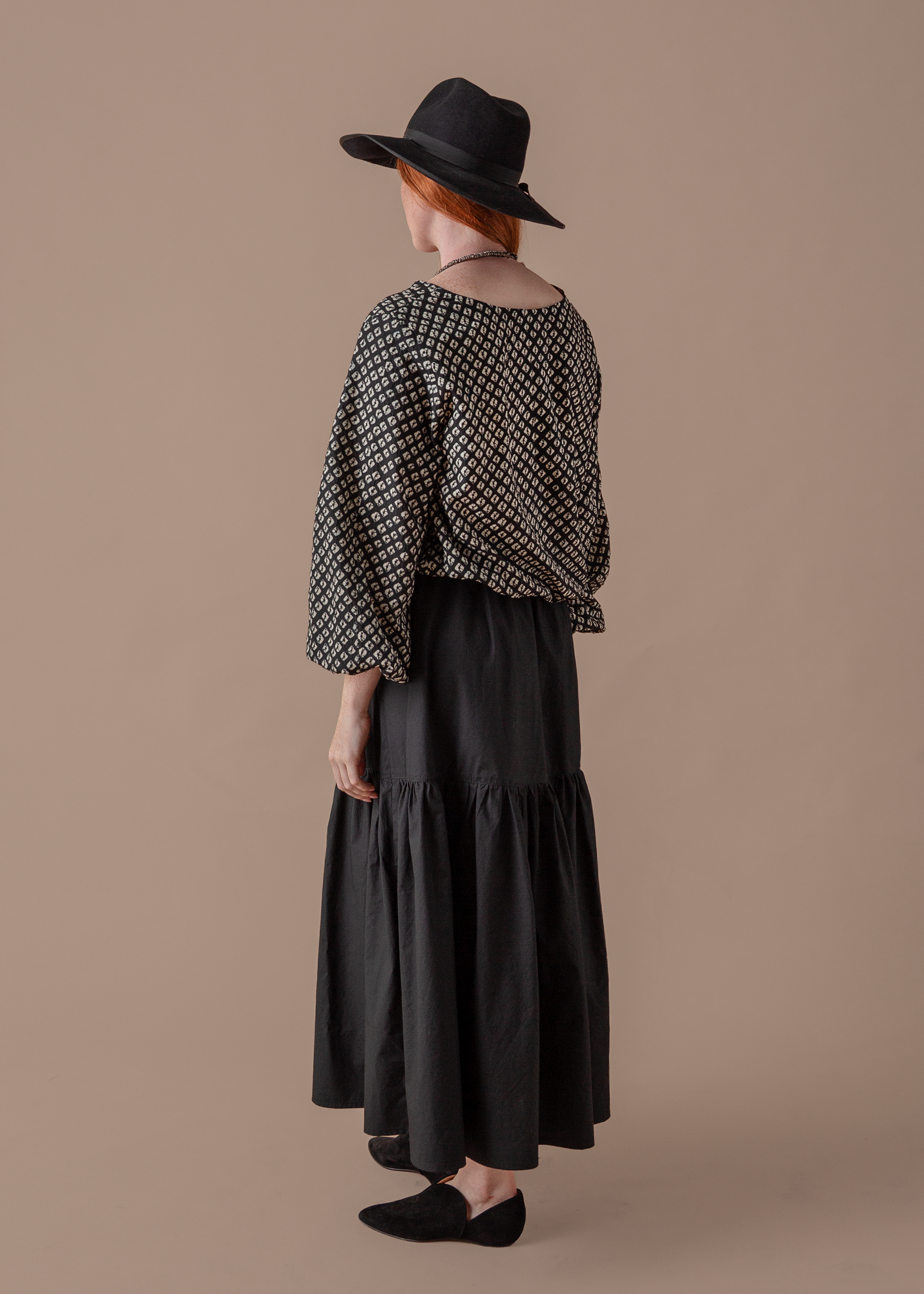 Gather Shell in Vintage Japanese Silk Shibori