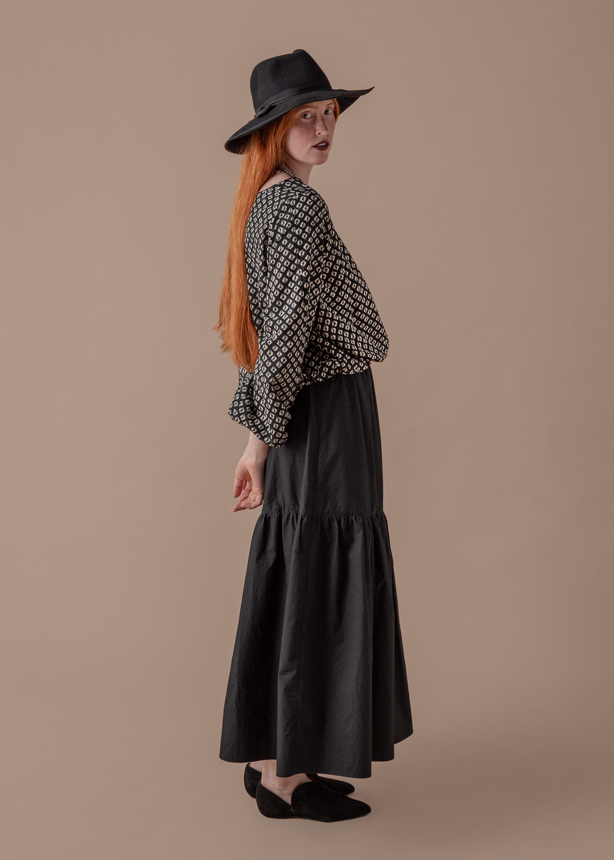 Gather Shell in Vintage Japanese Silk Shibori