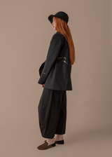 Slouchy Christina Jacket in Black Twill with Kintsugi