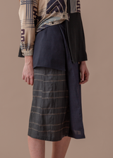 Peplum Skirt in Vintage Japanese Silk Shibori