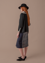Peplum Skirt in Vintage Japanese Silk Shibori