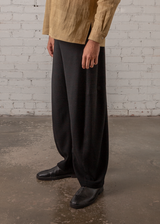 Curve Pant in Black Wool Crepe