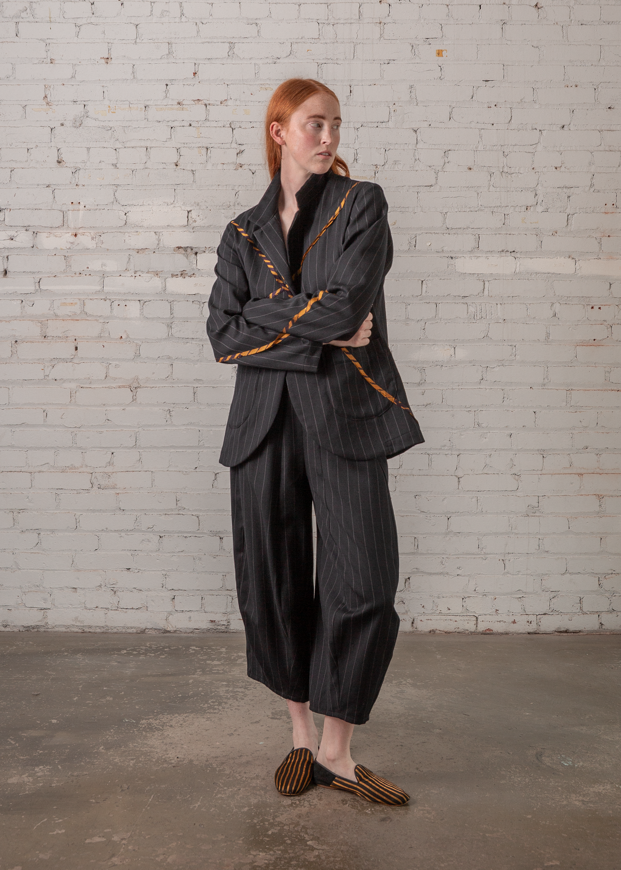 Arai Pant in Wool Pinstripe