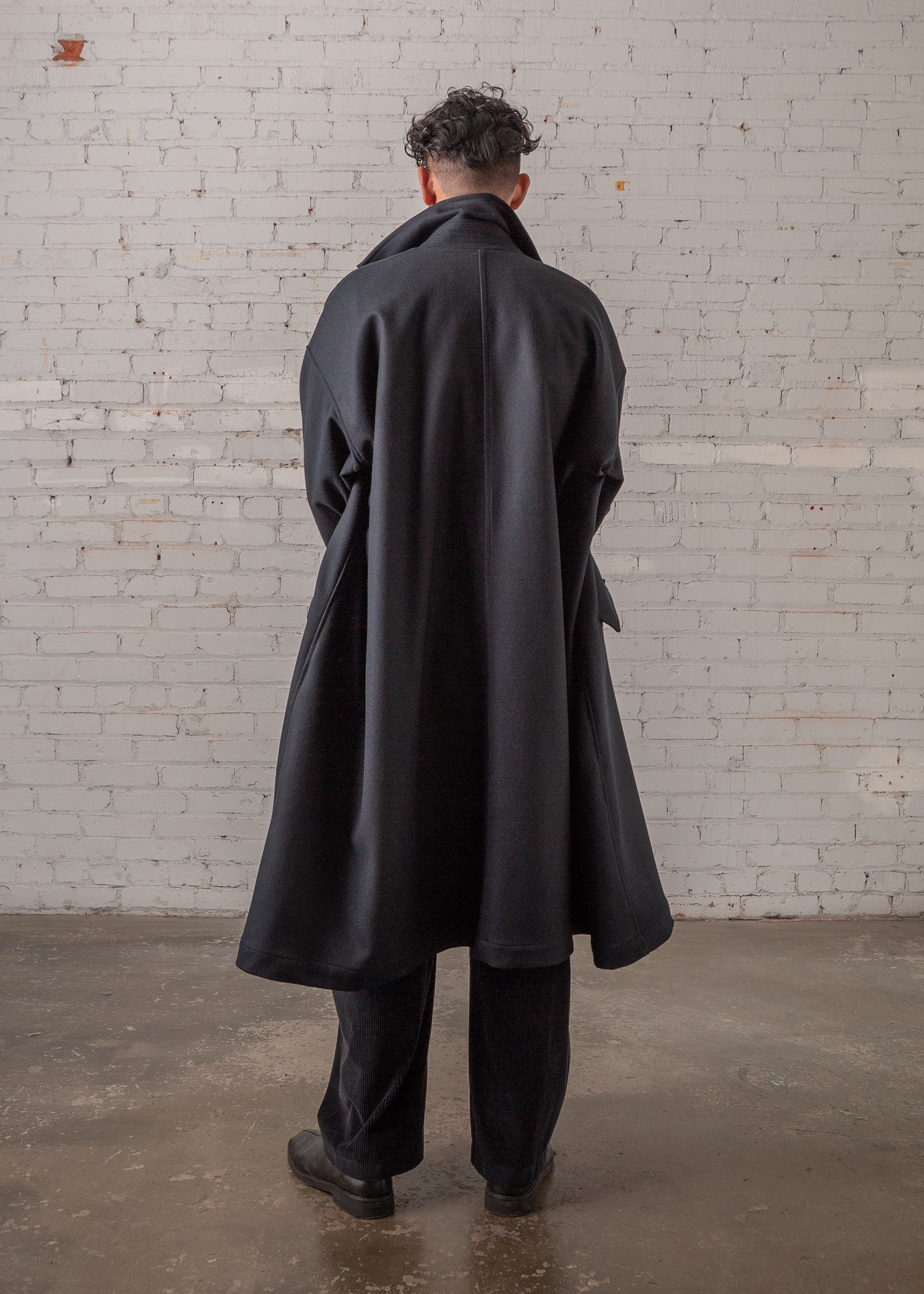 Easy Trench in Navy Pendleton Wool