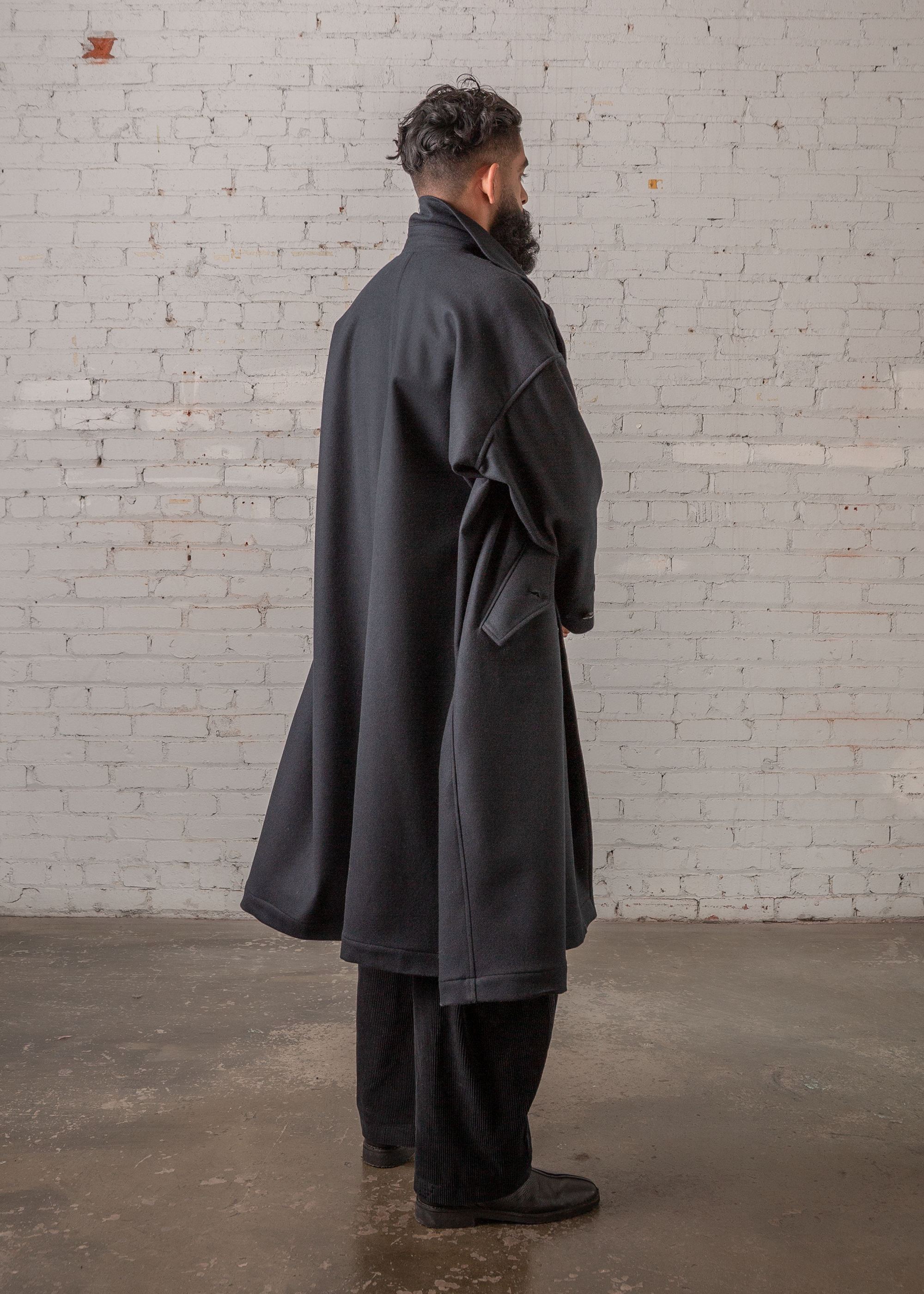 Easy Trench in Navy Pendleton Wool