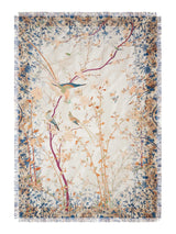 Scarf in Ivory with Birds