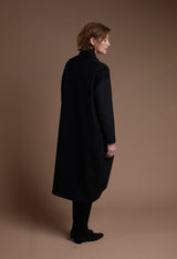 Cocoon Coat in Black Cashmere