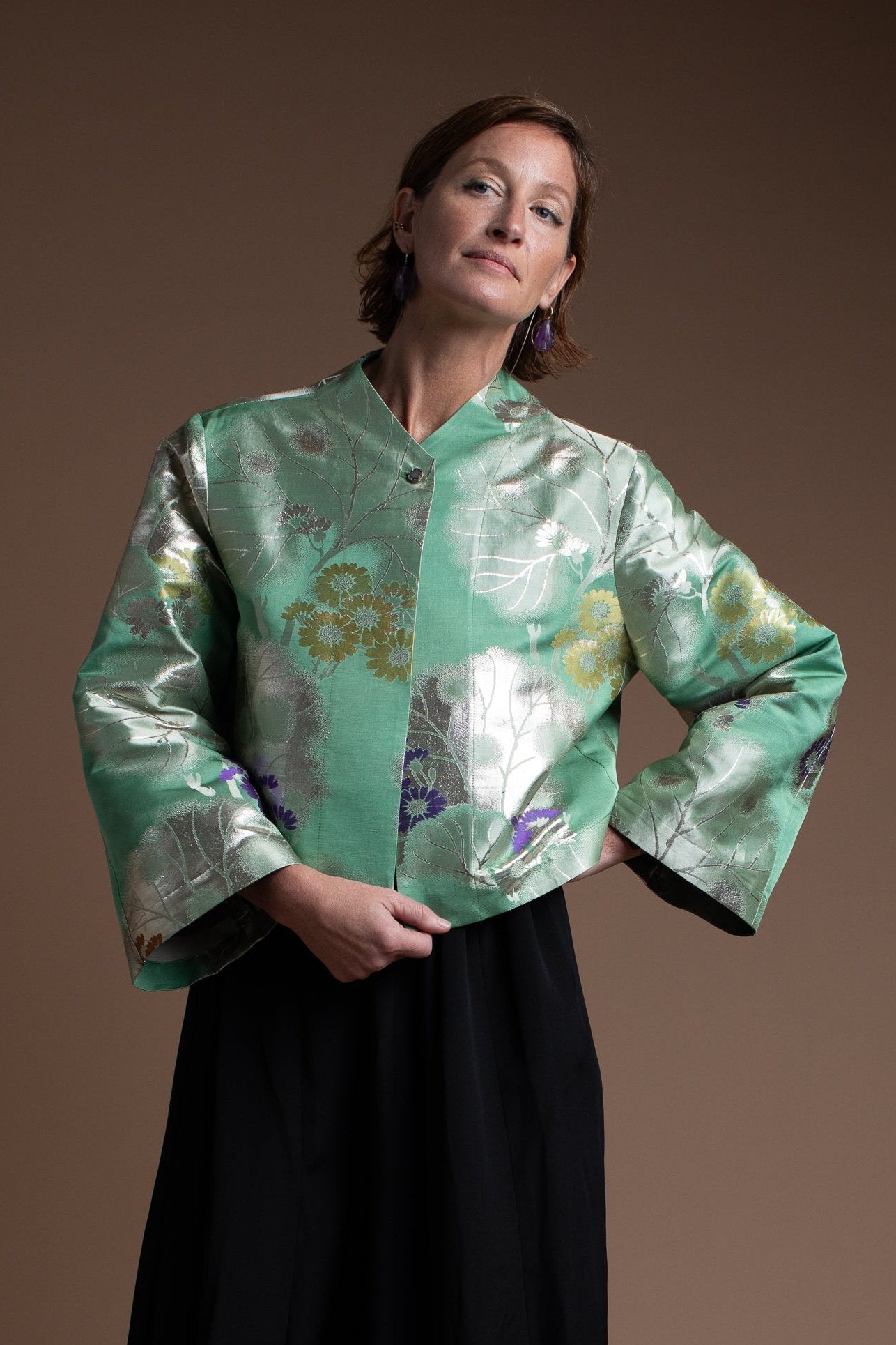 Sprite Jacket in Vintage Japanese Obi Silk