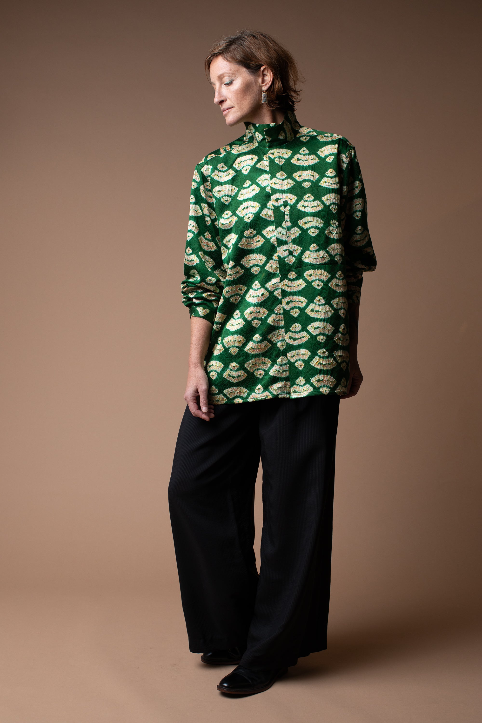 Classic Shirt in Vintage Japanese Silk Shibori