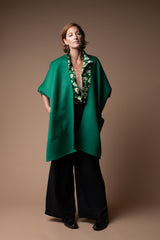 Wrap Vest in Green Cashmere