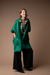 Wrap Vest in Green Cashmere