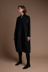 Cocoon Coat in Black Cashmere