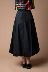 Belle Skirt in Black Cotton Poplin