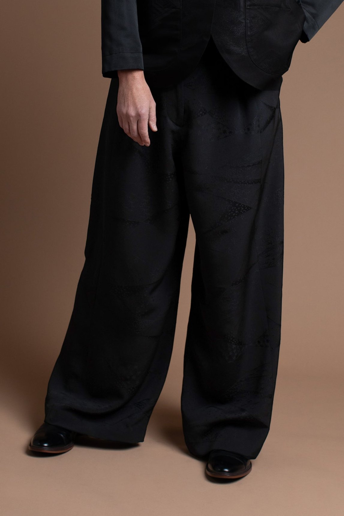 Wide Leg Pant in Vintage Japanese Silk Damask