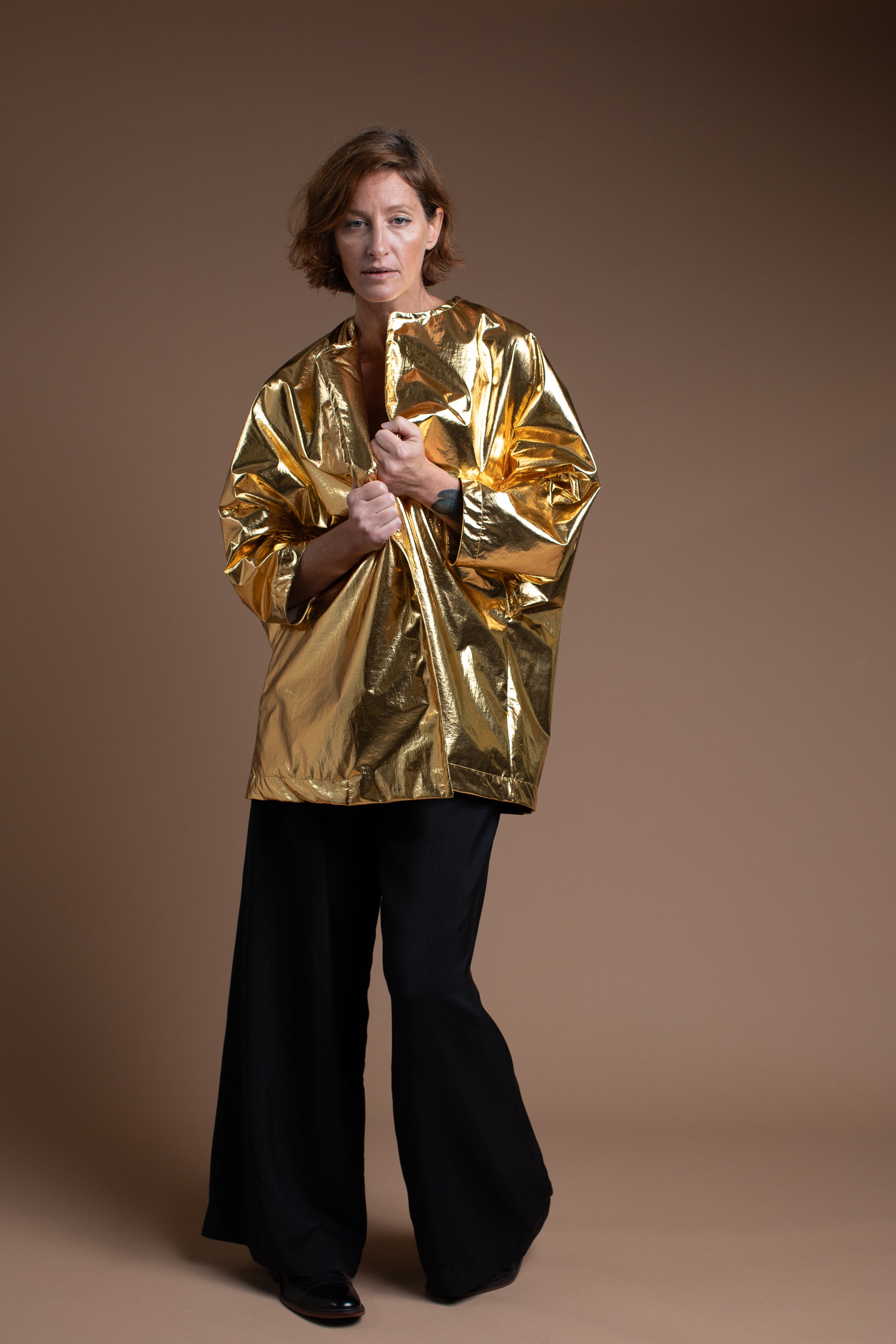 Envelope Jacket in Japanese Gold Fabric