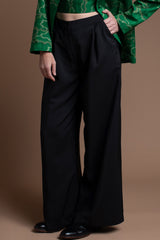 Wide Leg Pant in Hammered Silk Stripe