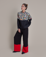 Mini Shirt in Vintage Silk Meisen Spots and Poplin Mix