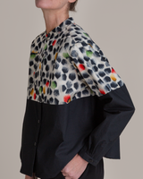 Mini Shirt in Vintage Silk Meisen Spots and Poplin Mix
