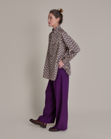 Sally Shirt in Vintage Japanese Silk Ikat Stripes