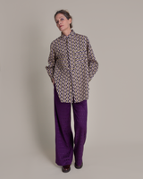 Sally Shirt in Vintage Japanese Silk Ikat Stripes