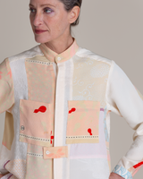 Sally Shirt in Pieced Vintage Japanese Silk Pastel Mix