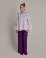 Pouf Sleeve Blouse Vintage Japanese Silk Lilac Shiobri