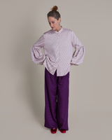 Pouf Sleeve Blouse Vintage Japanese Silk Lilac Shiobri