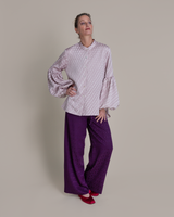 Pouf Sleeve Blouse Vintage Japanese Silk Lilac Shiobri