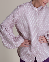 Pouf Sleeve Blouse Vintage Japanese Silk Lilac Shiobri