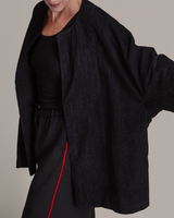 Envelope Jacket in Japanese Cotton with Velvet Stripes