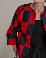 Party Jacket in Vintage Japanese Silk Checkers