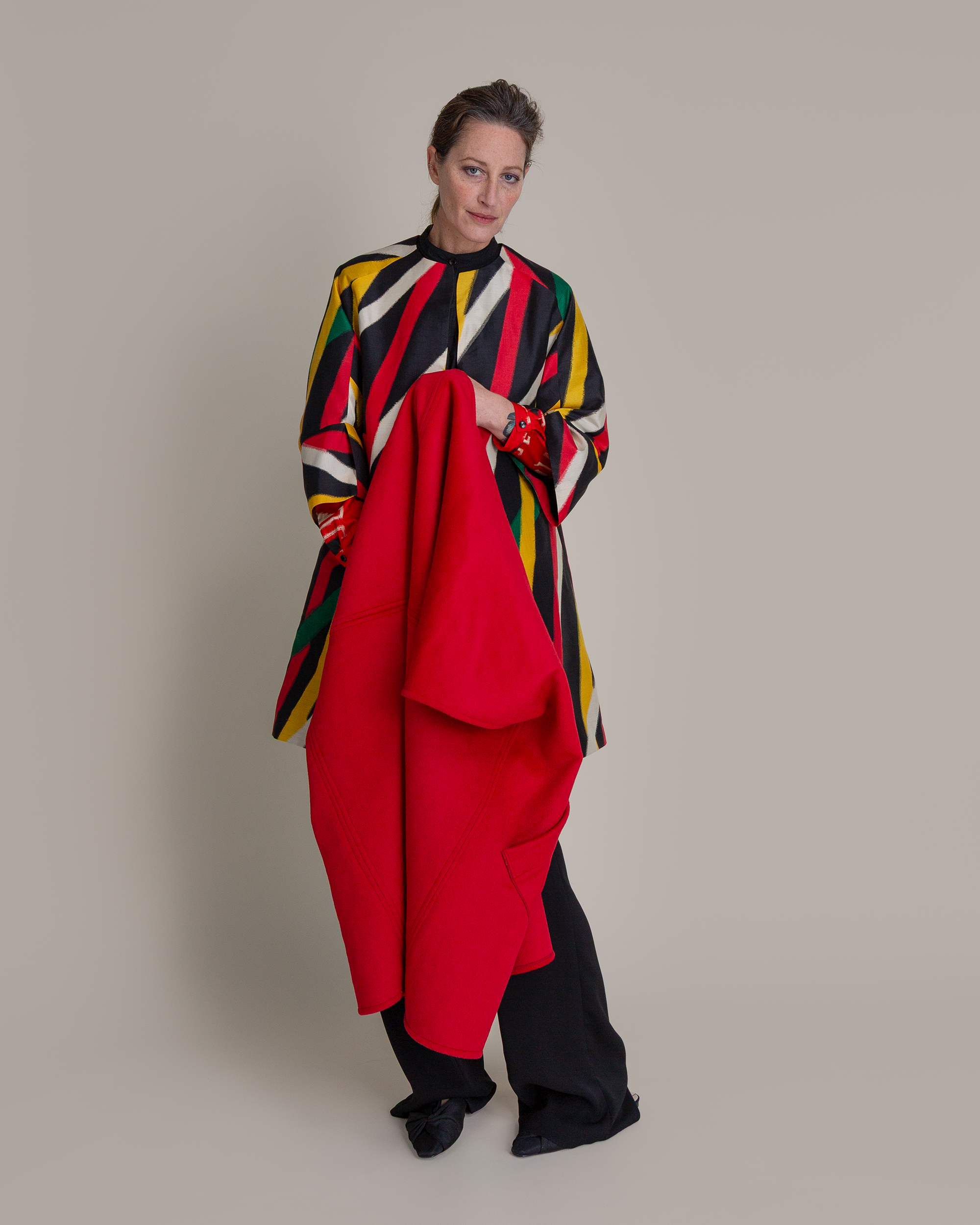 Wrap Vest in Red Cashmere