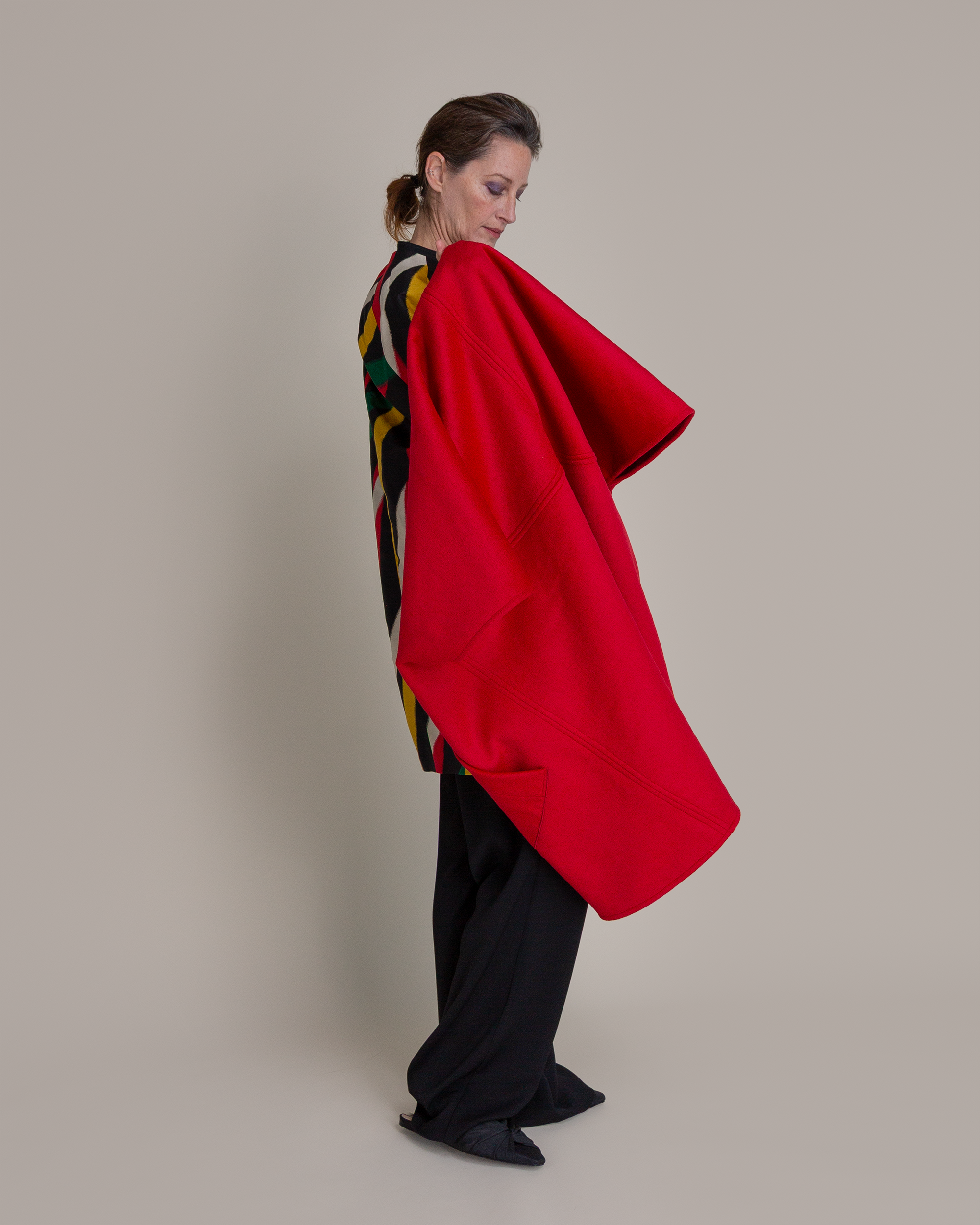 Wrap Vest in Red Cashmere